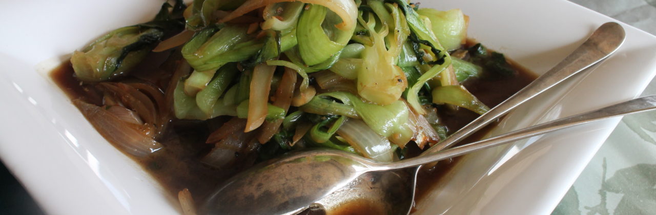 Bok Choy with Onion and Ginger