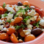 Heirloom Cherry Tomato and Olive Salad with Israeli Feta and Mint