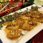 Summer Grilling Pan Asian Style-Grilled Rock Cod with Thai Red Curry Sauce