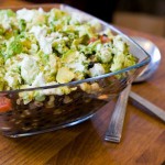 Black Bean and Corn Salad with Avocado Goat Cheese Garnish