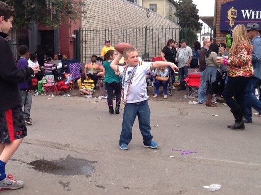 Playing Football at the Mardi Gras