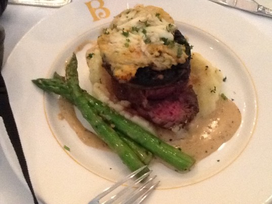 Filet Mignon with Crabmeat Stuffed Portobello