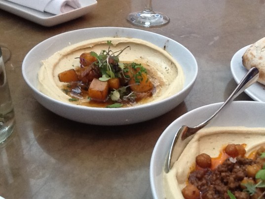 Hummus with Butternut Squash, Pecans and Black Garlic Butter