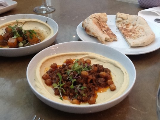 Hummus with Lamb Ragú and Crispy Chickpeas