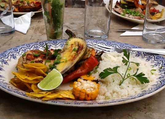 Grilled Veggies and Lobster at El Del Frente