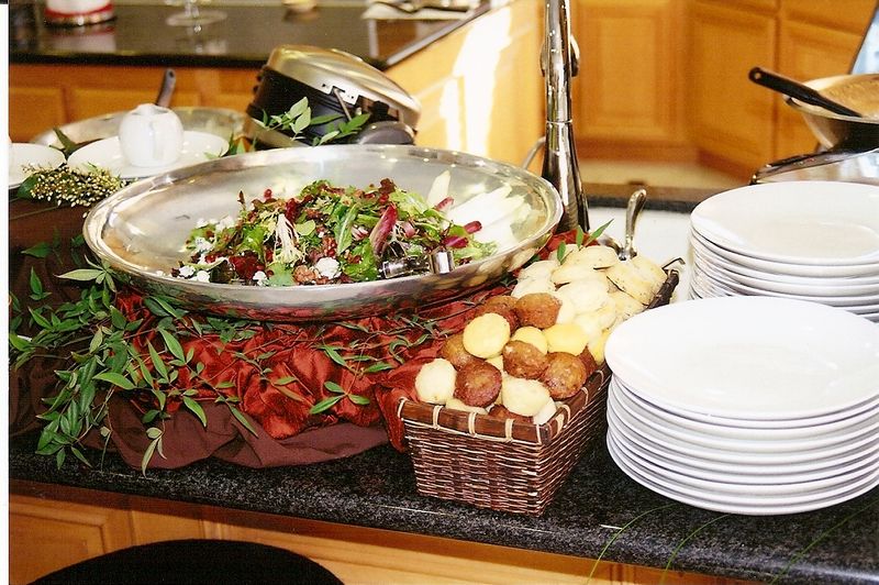 Salad and muffins