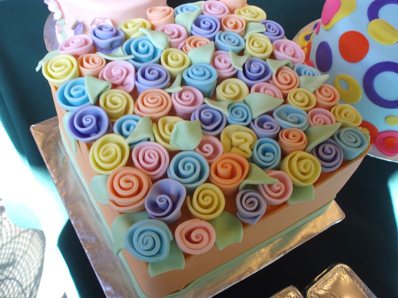 Fondant Ribbon Rose Cake