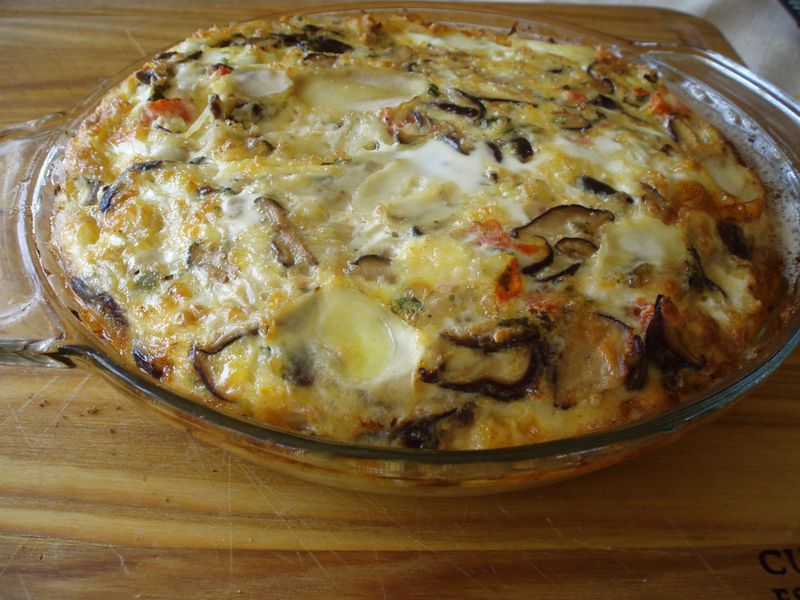 Southwestern Shiitake and Corn Frittata