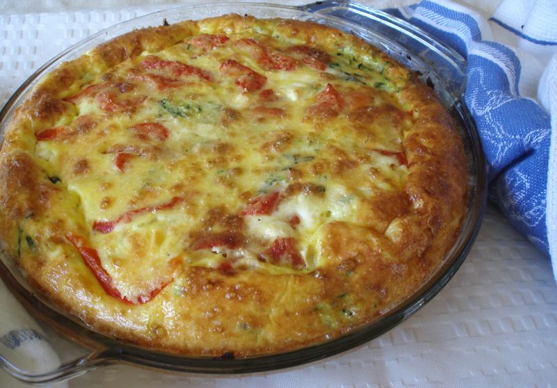 Zucchini and Roasted Pepper Frittata