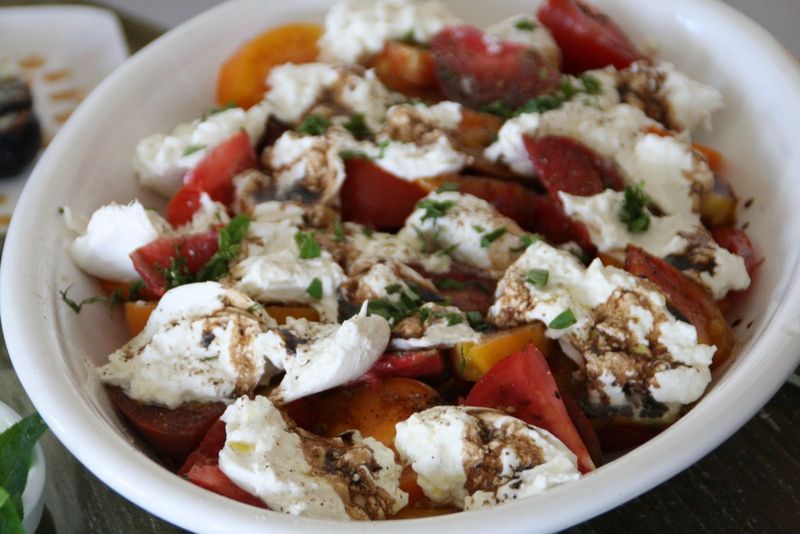 Tomatoes and Burrata- Photo Courtesy of Dorothy Reinhold of ShockinglyDelicious.com