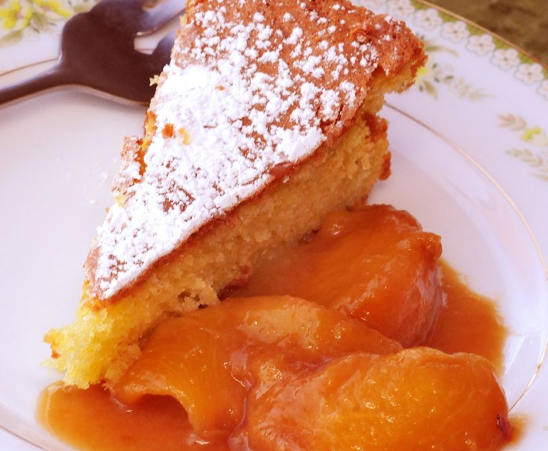 Olive Oil Cake with Peaches