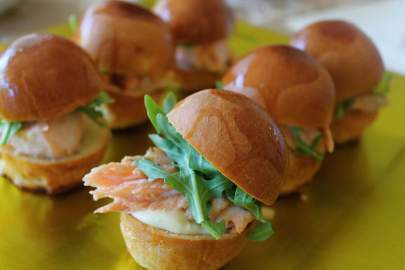 Planked Salmon Sliders