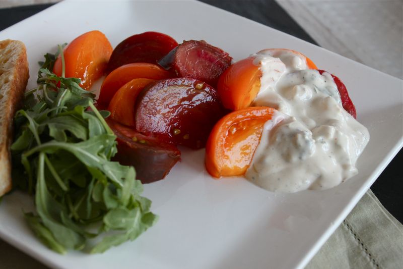 Heirloom Tomato Wedges with Blue Cheese Dressing