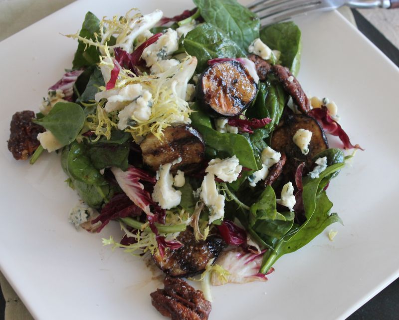 Grilled Fig, Blue Cheese and Pecan Salad
