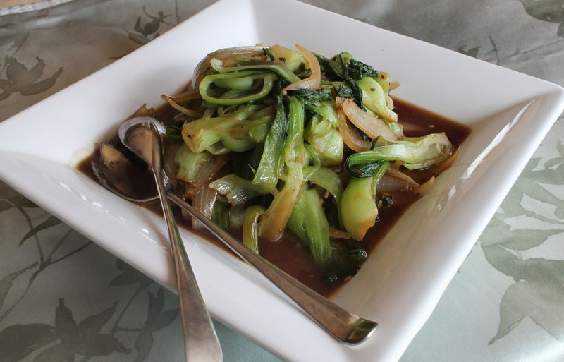 Baby Bok Choy with Onions and Ginger-Cropped