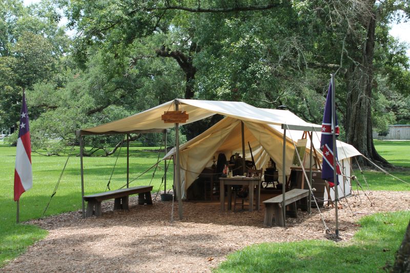 Rebuilt encampment for soldiers